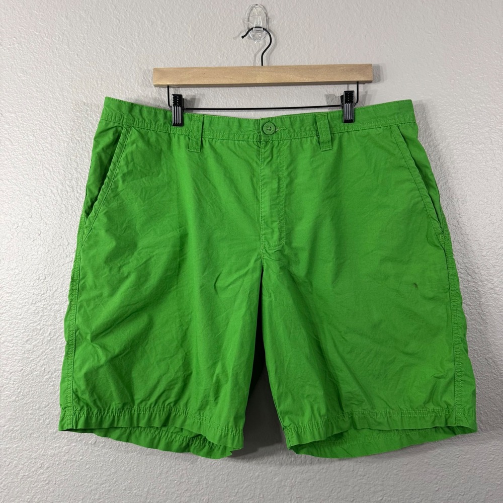 Columbia Men's Size 40 Green 100% Cotton Chino Casual Shorts FLAW